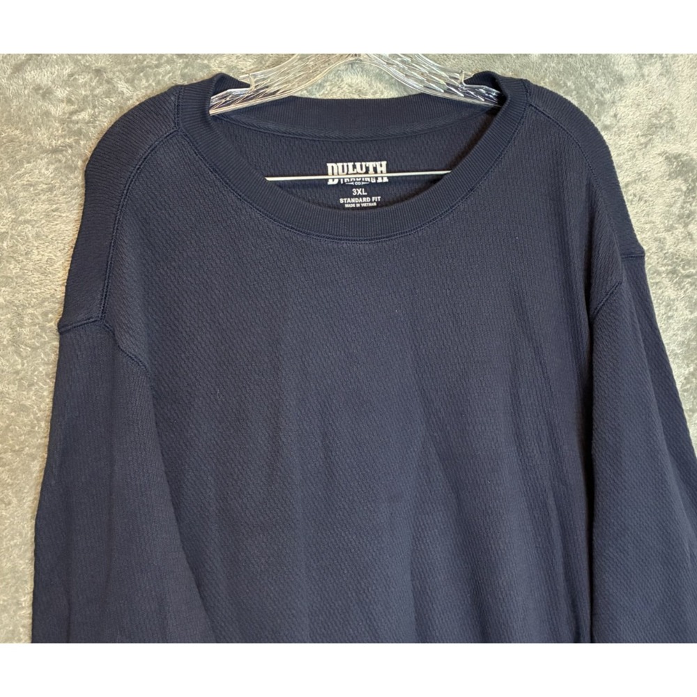 Duluth Mens HiFi Thermal Crew 3XL Relaxed Fit Waffle Knit Outdoors Rugged Blue